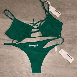 NWT Frankie's Emerald Green Bikini Set